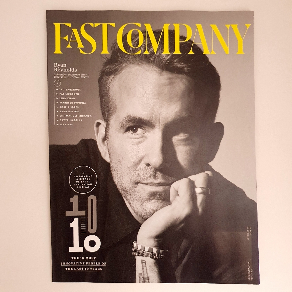 Fast Company Magazine - Fall 2024- Ryan Reynold's Cover